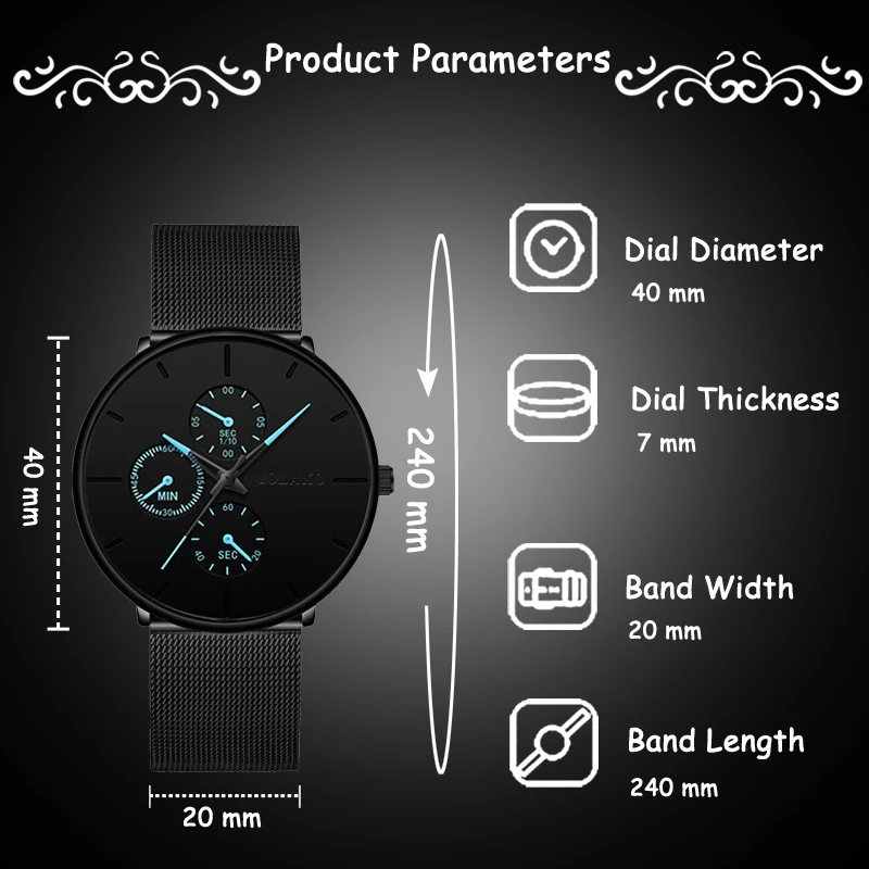2021 Fashion Mens Black Watches Luxury Stainless Steel Mesh Belt Watches Minimalist Men Quartz Wristwatches Male Clock
2021 Fashion Mens Black Watches Luxury Stainless Steel Mesh Belt Watches Minimalist Men Quartz Wristwatches Male Clock