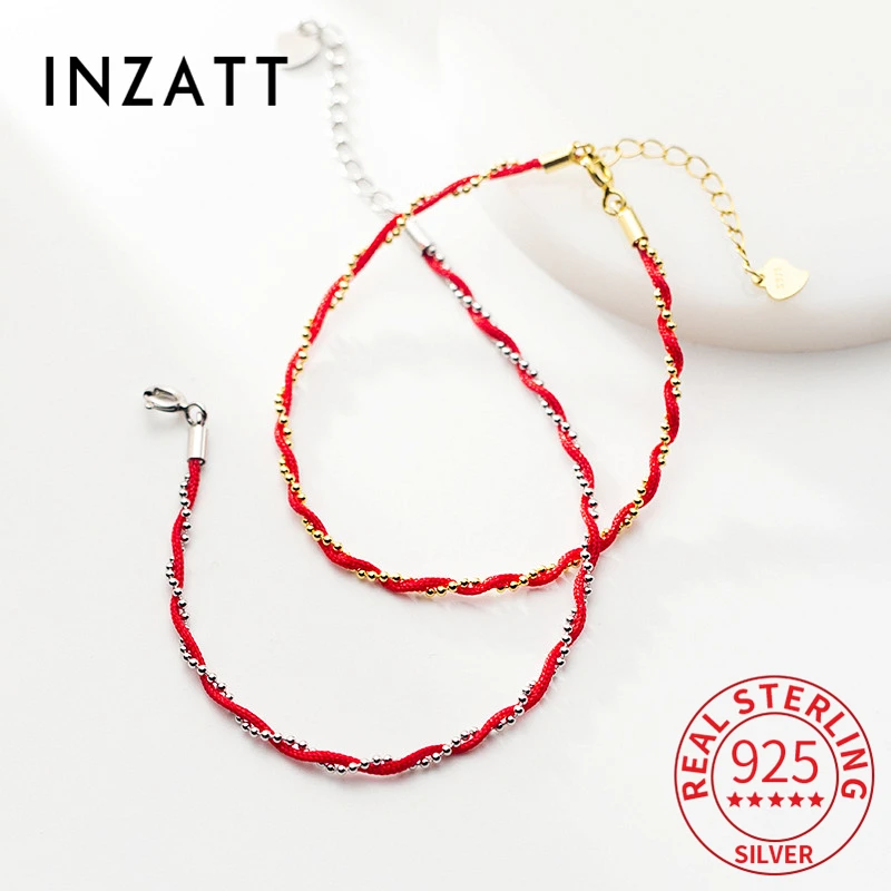 INZATT Real 925 Sterling Silver Bead Chain Red Rope Luck Charm Bracelet For Women Cute Fine Jewelry MInimalist Accessories
INZATT Real 925 Sterling Silver Bead Chain Red Rope Luck Charm Bracelet For Women Cute Fine Jewelry MInimalist Accessories