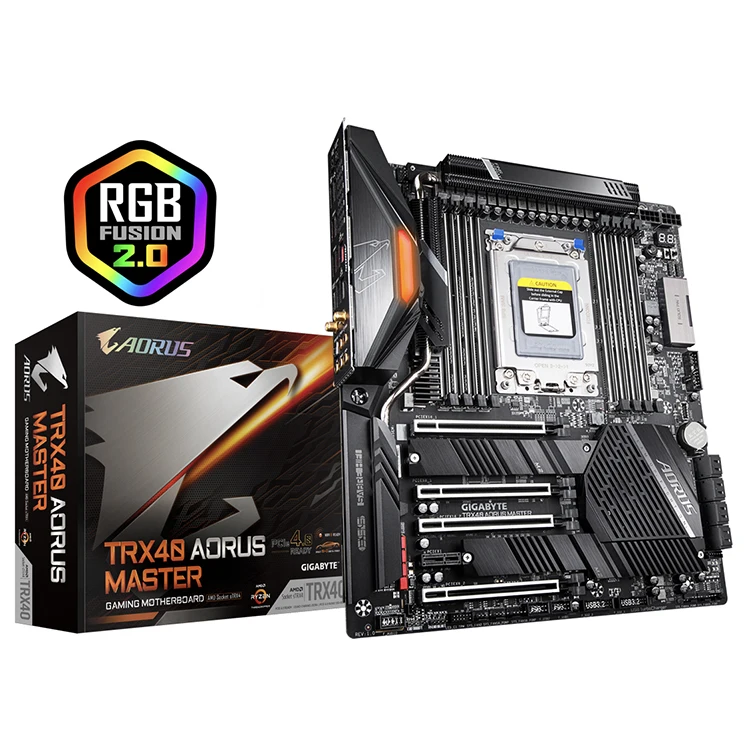 Игровая Материнская плата GIGABYTE AMD TRX40 AORUS MASTER, используемая для процессоров AMD Ryzen Threadripper 3-го поколения
Игровая Материнская плата GIGABYTE AMD TRX40 AORUS MASTER, используемая для процессоров AMD Ryzen Threadripper 3-го поколения