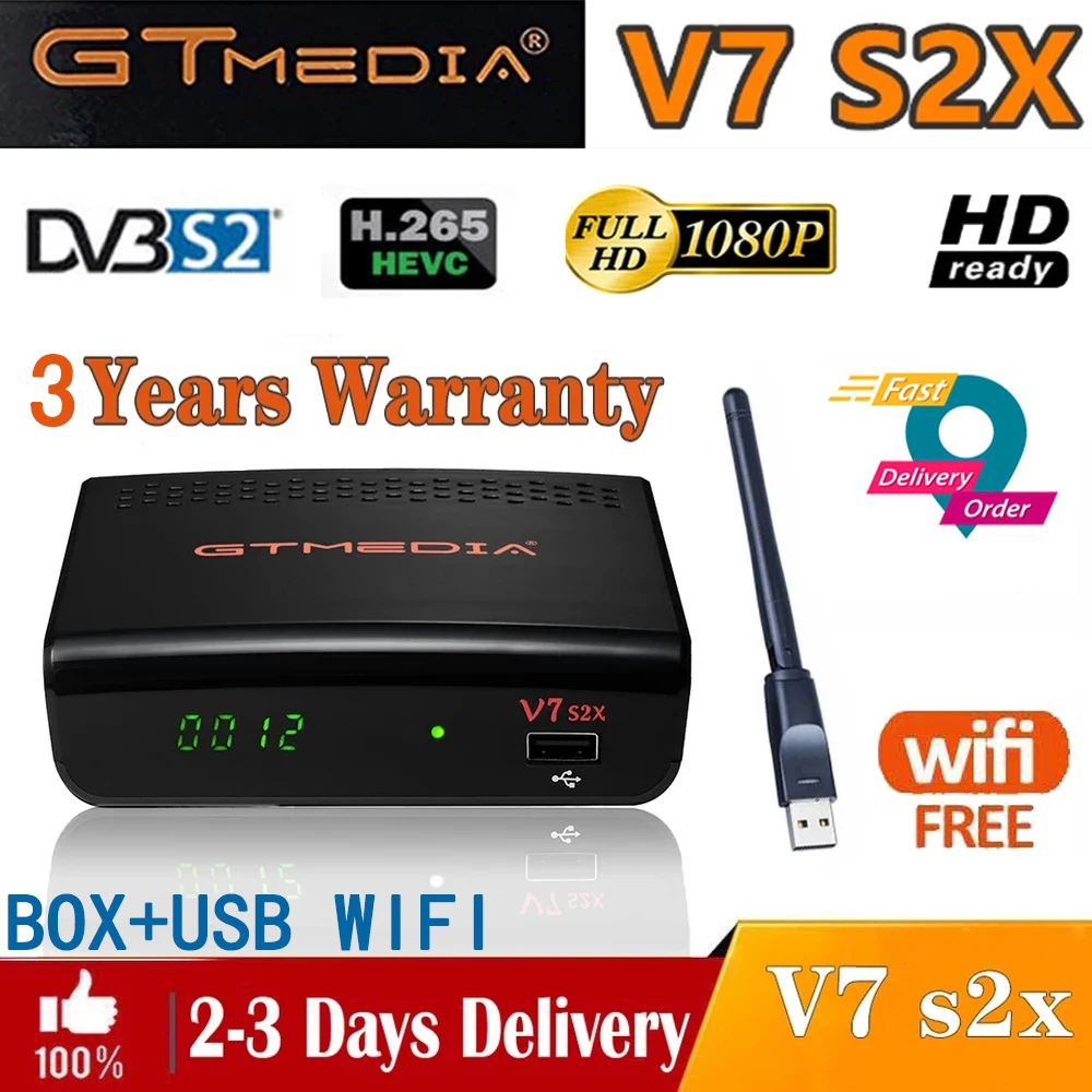 FTA 1080P GTMEDIA V7 S2X DVB-S2 Satellite Receiver With USB Wifi Digital Receptor CTMEDIA V7S2X
FTA 1080P GTMEDIA V7 S2X DVB-S2 Satellite Receiver With USB Wifi Digital Receptor CTMEDIA V7S2X