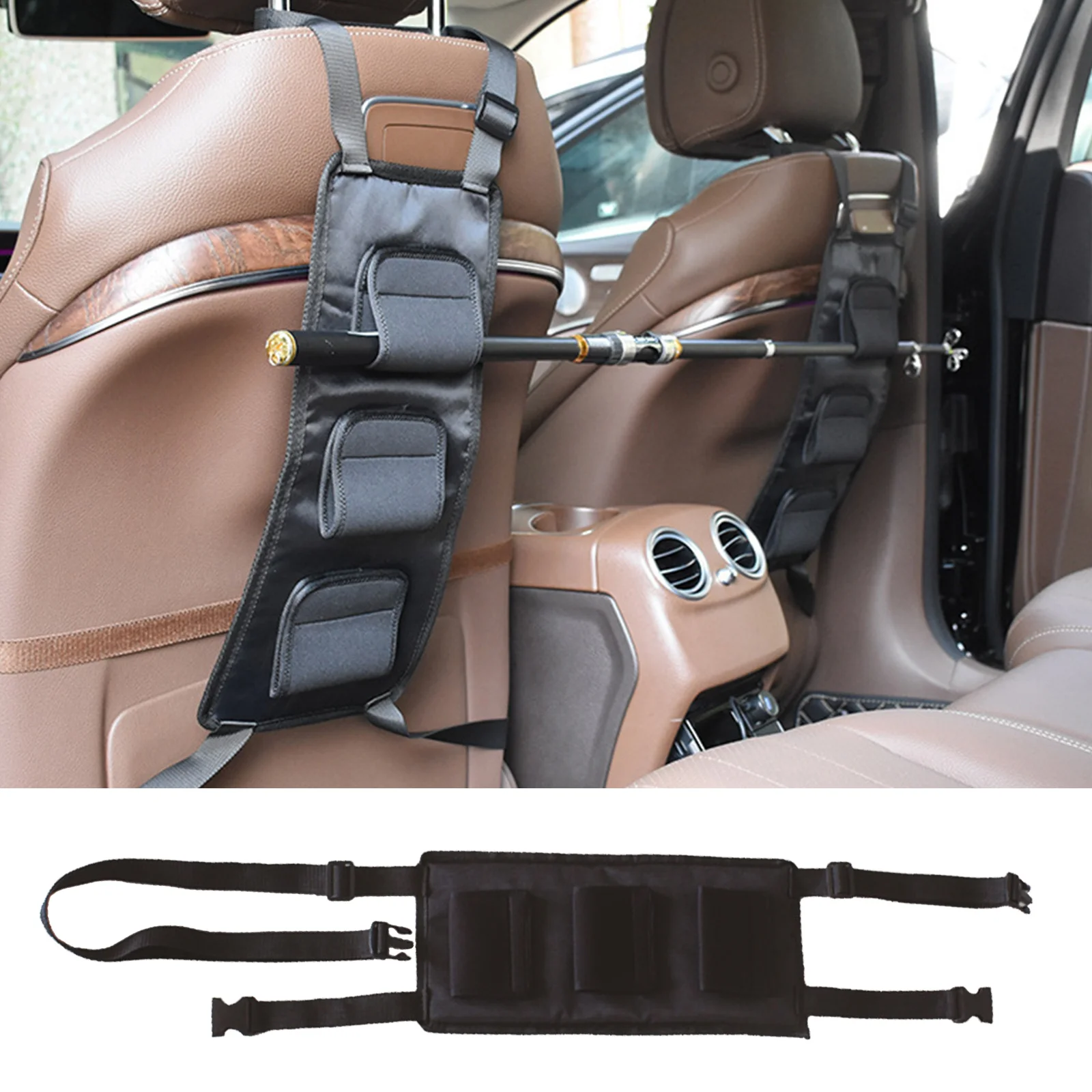 

2Pcs Fishing Rod Holder Carrier For Vehicle Backseat Holders 3 Poles Suitable For Car Most Models Fishing Tackle Tool
