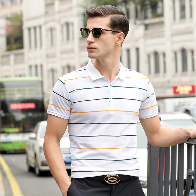 Summer Grade Mens New Striped Down Turn Brand Collar Top Polo Shirts With Short Sleeve Casual Tops Fashions Men's Clothing
Summer Grade Mens New Striped Down Turn Brand Collar Top Polo Shirts With Short Sleeve Casual Tops Fashions Men's Clothing