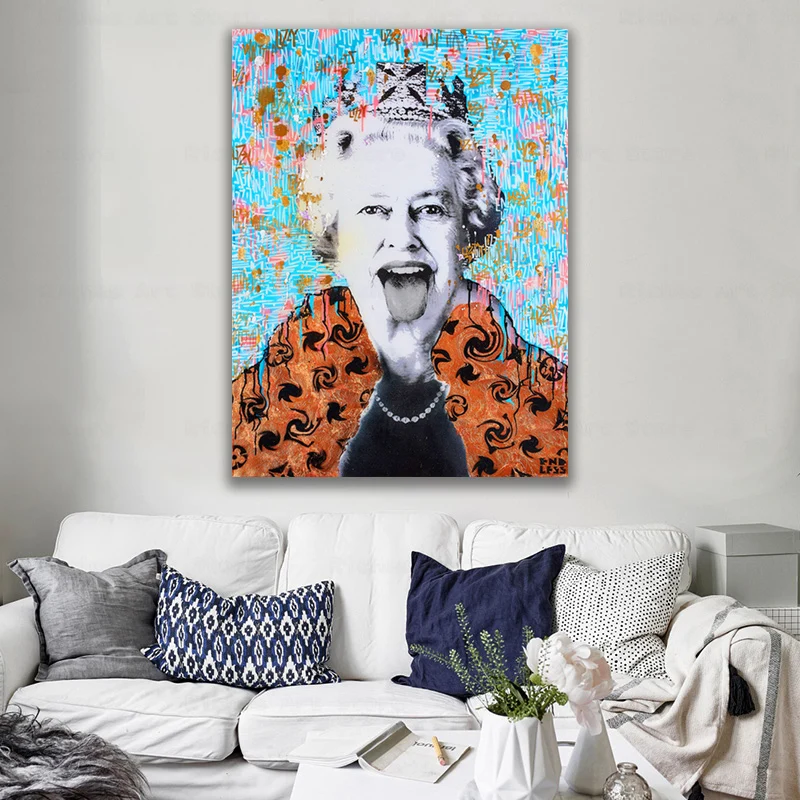 Graffiti Art UK British Queen Luxury Poster and Print Cute Pop Art Canvas Painting Wall Pictures for Wall Art Home Decor Cuadros
Graffiti Art UK British Queen Luxury Poster and Print Cute Pop Art Canvas Painting Wall Pictures for Wall Art Home Decor Cuadros