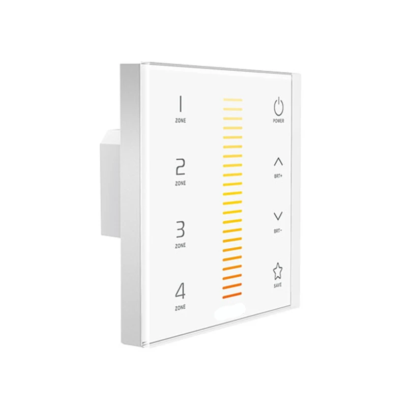 

New Led Color Temperature Controller 4 Zones Touch Panel Wall Mount 2.4GHz DMX 100V-240V Input with 5A 4 Channel CT Strip Use