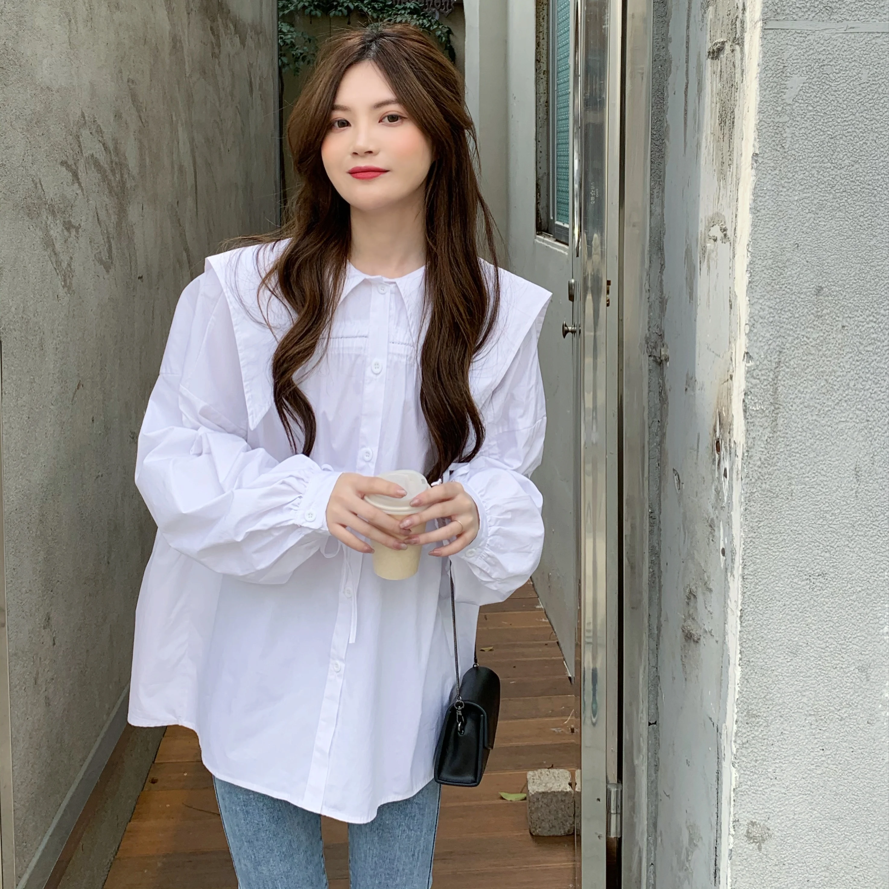 Sailor Collar Shirt Women's Design Sense Niche 2021 Spring New Korean Style Loose All-Matching Western Style Long Sleeve Shirt
Sailor Collar Shirt Women's Design Sense Niche 2021 Spring New Korean Style Loose All-Matching Western Style Long Sleeve Shirt