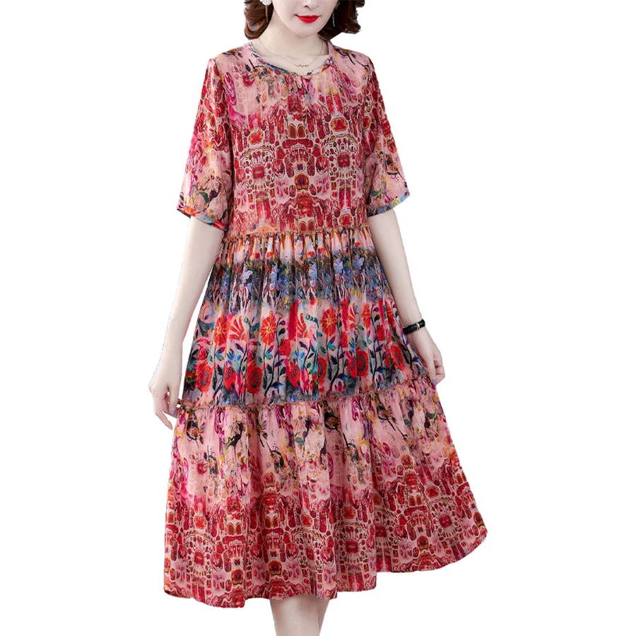 2021 Summer Vintage Red Mulberry Silk Midi Dresses Fashion 4XL Plus Size Print Runway Dress Elegant Women Bodycon Party Vestidos
2021 Summer Vintage Red Mulberry Silk Midi Dresses Fashion 4XL Plus Size Print Runway Dress Elegant Women Bodycon Party Vestidos