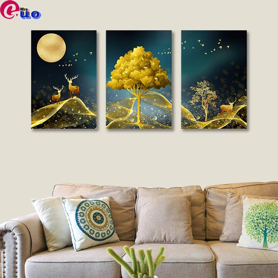 3 pieces of 5d diy diamond painting wall art,Deer And Moon Sail Abstract Modern Landscape Triptych Mosaic Home Decor Handmade
3 pieces of 5d diy diamond painting wall art,Deer And Moon Sail Abstract Modern Landscape Triptych Mosaic Home Decor Handmade