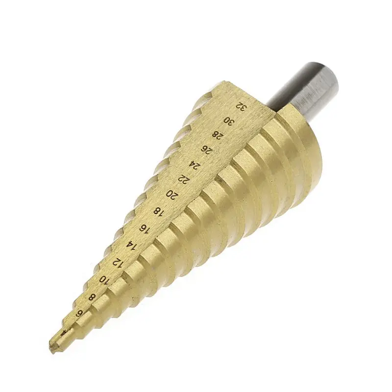 6 Pcs/Set HSS Steel Titanium Coated Step Drill Bit Hole Cutter 4-32mm Metal Tool
6 Pcs/Set HSS Steel Titanium Coated Step Drill Bit Hole Cutter 4-32mm Metal Tool