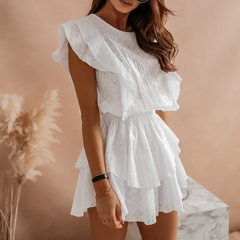 white Lace Mini Sleeveless Ladies Retro Hollow O-neck High Street Sexy Embroidery Short Skirt 202 1 Year Summer New Style
white Lace Mini Sleeveless Ladies Retro Hollow O-neck High Street Sexy Embroidery Short Skirt 202 1 Year Summer New Style