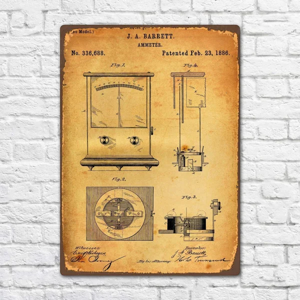 Metal Plaque Ammeter 1886 Patent Poster Tin Sign Corridor Pub Garage Carport Home Wall Decoration Retro Metal Plate 12*8 Inch
Metal Plaque Ammeter 1886 Patent Poster Tin Sign Corridor Pub Garage Carport Home Wall Decoration Retro Metal Plate 12*8 Inch