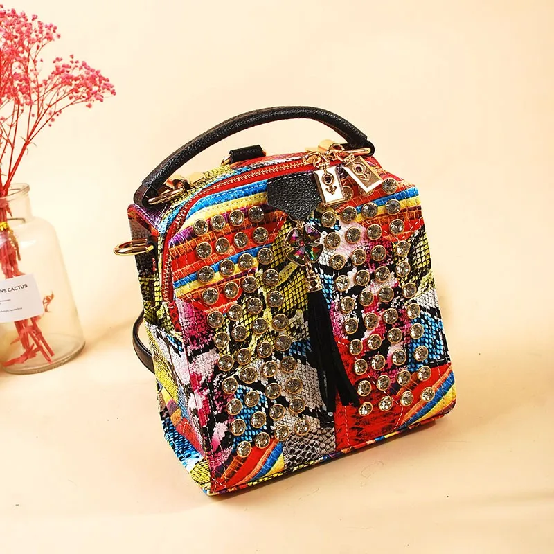 New Diamonds Bead Womens Backpack Fashion Studded Leopard Printed Casual Bag Tassels Pu Leather Small Packing Backpack 18 Colors
New Diamonds Bead Womens Backpack Fashion Studded Leopard Printed Casual Bag Tassels Pu Leather Small Packing Backpack 18 Colors