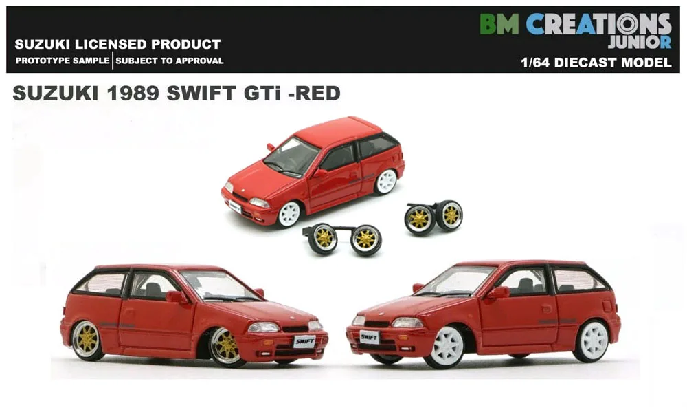 

New 3 inches cars 1/64 Scale BM Creations JUNIOR Swift GTi 1989 Diecast Alloy Car For Collection Gift