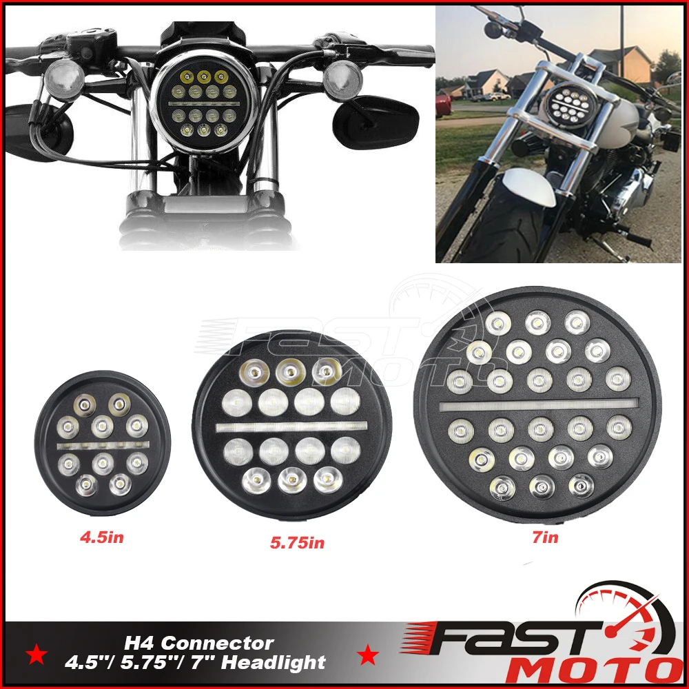 7 inch 5.75 inch 4.5 in Round Led Headlight High Low Beam Light with DRL Headlamp For Suzuki Cafe Racer Off Road 4x4 Motorcycle
7 inch 5.75 inch 4.5 in Round Led Headlight High Low Beam Light with DRL Headlamp For Suzuki Cafe Racer Off Road 4x4 Motorcycle