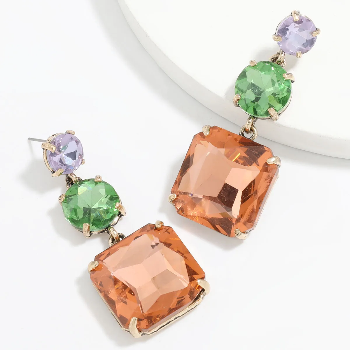 Simple Metal Glass Geometric Earrings Family Party Simple Dangle Earrings Fashionable Women's Elegant Accessories
Simple Metal Glass Geometric Earrings Family Party Simple Dangle Earrings Fashionable Women's Elegant Accessories