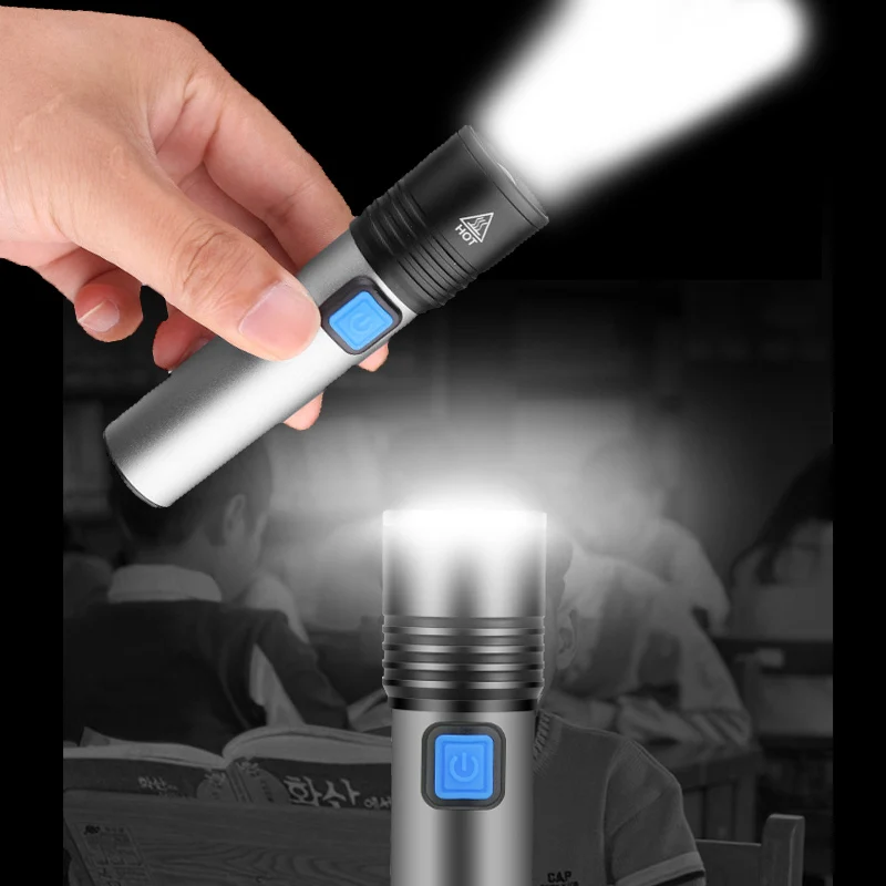 USB Rechargeable LED Flashlight With T6 LED Built-in 1200mAh lithium battery Waterproof camping light Zoomable Torch
USB Rechargeable LED Flashlight With T6 LED Built-in 1200mAh lithium battery Waterproof camping light Zoomable Torch