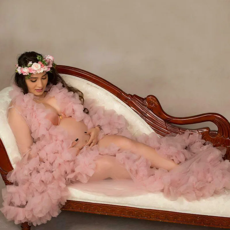 Pregnant Dress Photography Pink Tulle Ruffle Maternity Women Dress Gown Kimono Evening Prom Robe Bathrobe Sleepware
Pregnant Dress Photography Pink Tulle Ruffle Maternity Women Dress Gown Kimono Evening Prom Robe Bathrobe Sleepware