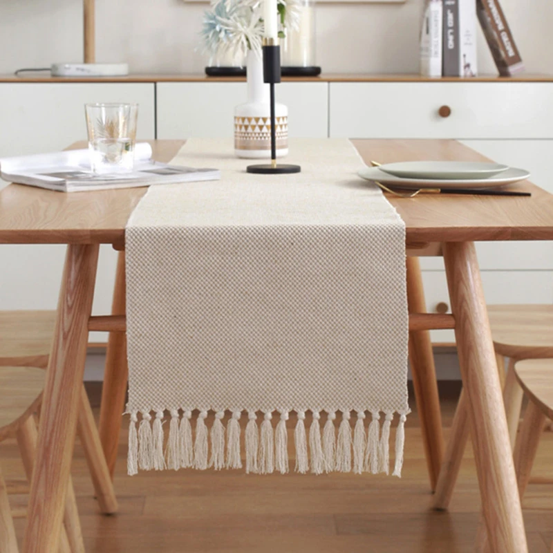 Nordic Style Table Runner Handmade Weave Tablecloth Household Decoration Tassel Cotton Tea Table Cover Coffee Table Flag
Nordic Style Table Runner Handmade Weave Tablecloth Household Decoration Tassel Cotton Tea Table Cover Coffee Table Flag