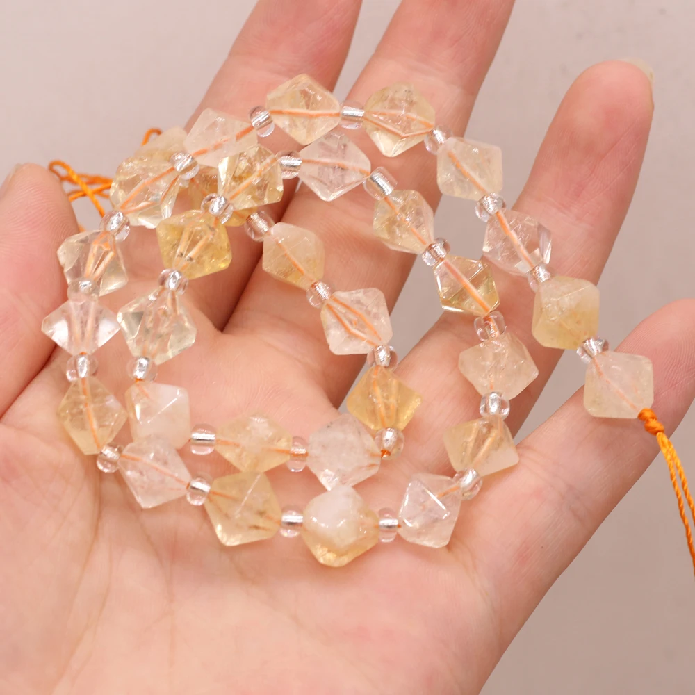 Natural Stone Citrine Beaded Fashion Irregular Rhombus Spacer Loose Beads for Women Jewelry Making DIY Bracelet Accessories 12mm
Natural Stone Citrine Beaded Fashion Irregular Rhombus Spacer Loose Beads for Women Jewelry Making DIY Bracelet Accessories 12mm