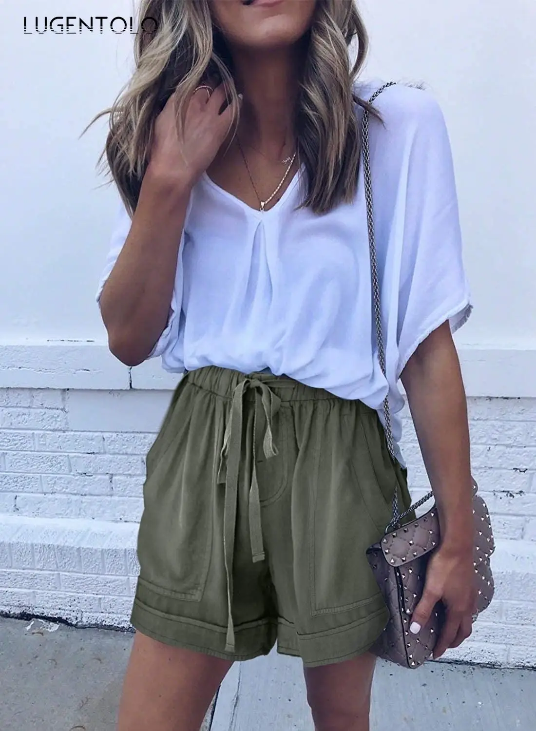 Lugentolo Women Summer Shorts High Waist Elastic Lace Up Casual Solid Camouflage Wide Leg Loose Pocket Plus Size Shorts
Lugentolo Women Summer Shorts High Waist Elastic Lace Up Casual Solid Camouflage Wide Leg Loose Pocket Plus Size Shorts