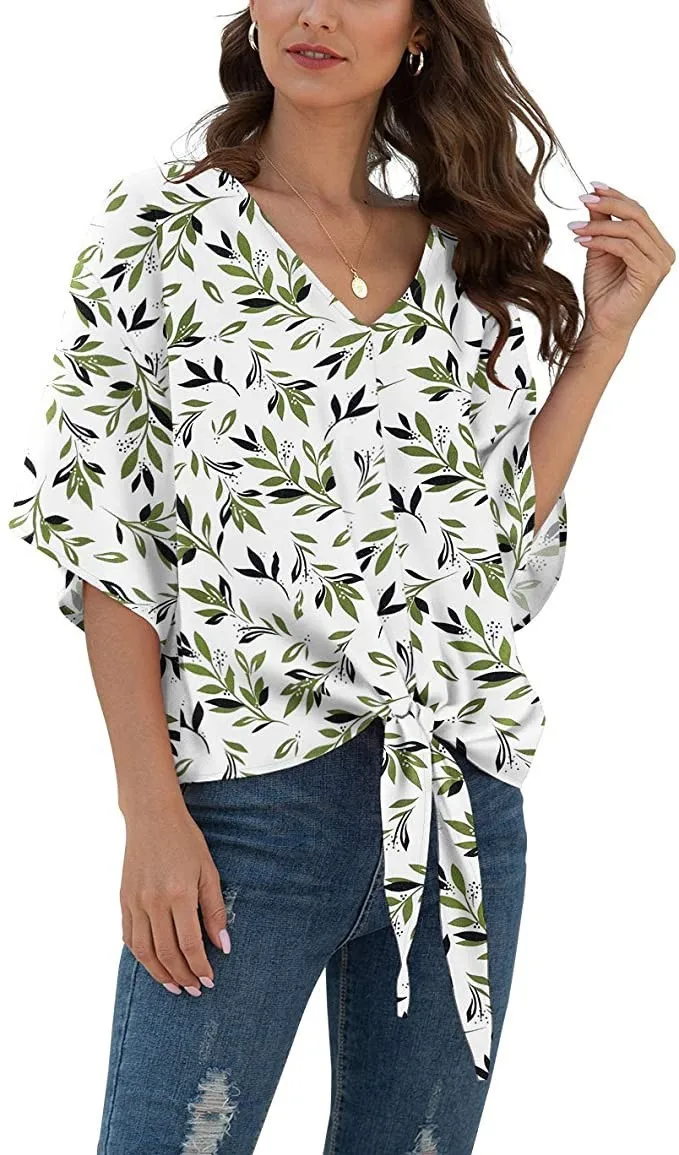 Straps Patchwork Hem Plant Flower Color Printing Tops Ladies Casual T-shirt V-neck Half Sleeves Office Lady Female T-shirts
Straps Patchwork Hem Plant Flower Color Printing Tops Ladies Casual T-shirt V-neck Half Sleeves Office Lady Female T-shirts