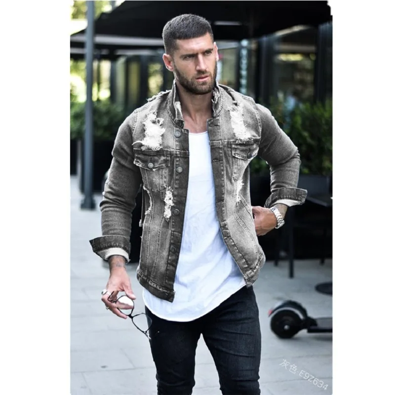 Wepbel Single-Breasted Lapel Denim Jacket Vintage Ripped Men Denim Jackets Casual Slim-Fit Pocket Decorative Jacket for Men
Wepbel Single-Breasted Lapel Denim Jacket Vintage Ripped Men Denim Jackets Casual Slim-Fit Pocket Decorative Jacket for Men