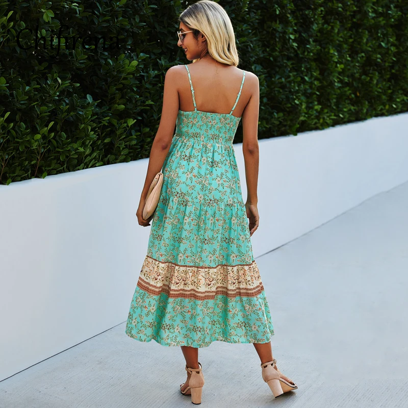 Chifirena 2021 Summer Women Maxi Dress Sleeveless Camis Long Dresses Beach Boho Floral Print Sundress High Waist Party Vestidos
Chifirena 2021 Summer Women Maxi Dress Sleeveless Camis Long Dresses Beach Boho Floral Print Sundress High Waist Party Vestidos