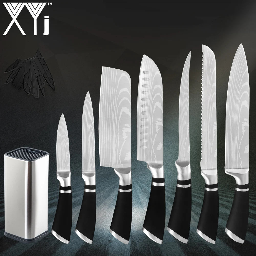 XYj Kitchen Knife Set Professional Chef Knives Stainless Steel Santoku Cleaver Utility Slicing Boning Knifes With Knife Holder
XYj Kitchen Knife Set Professional Chef Knives Stainless Steel Santoku Cleaver Utility Slicing Boning Knifes With Knife Holder