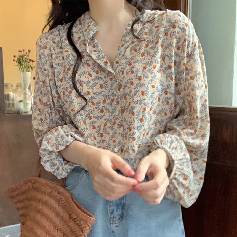Loose One Hundred Long Sleeve Floral Shirt Female Design Sense Minority 2021 New Spring and Autumn Korean Shirt Fashion Top
Loose One Hundred Long Sleeve Floral Shirt Female Design Sense Minority 2021 New Spring and Autumn Korean Shirt Fashion Top