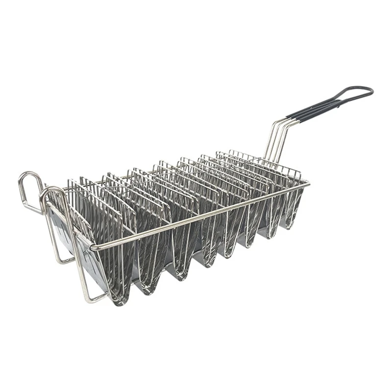 Taco Basket for 8 6-Inch Shells, Deep Fryer Taco Holder Basket, Commercial Heavy-Duty Taco Fry Basket with Grip Handle
Taco Basket for 8 6-Inch Shells, Deep Fryer Taco Holder Basket, Commercial Heavy-Duty Taco Fry Basket with Grip Handle