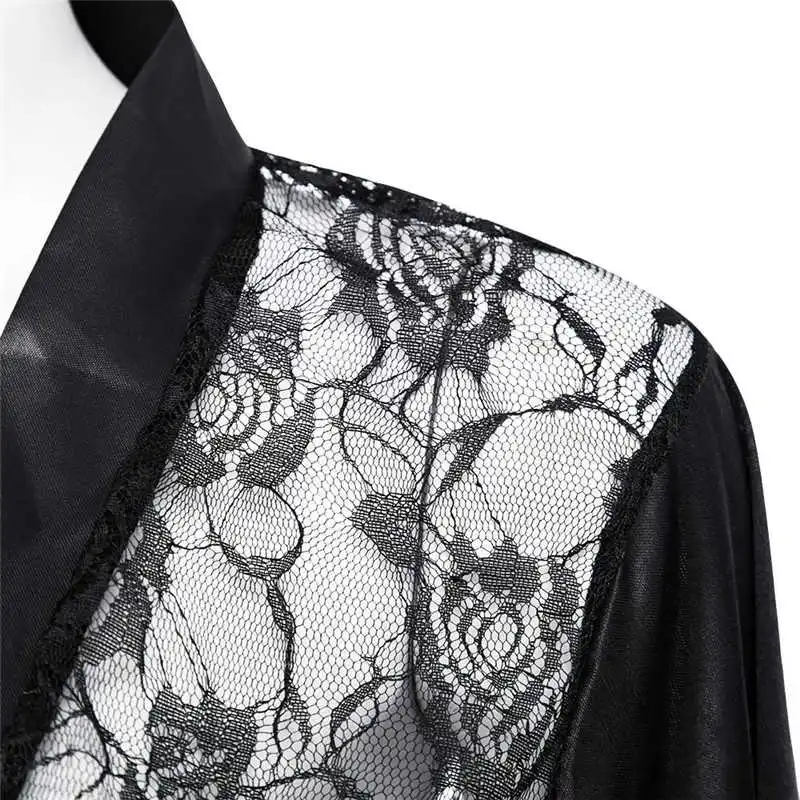 New sexy lingerie plus size satin lace black kimono underwear sexy nightgown ladies'underwear erotic
New sexy lingerie plus size satin lace black kimono underwear sexy nightgown ladies'underwear erotic