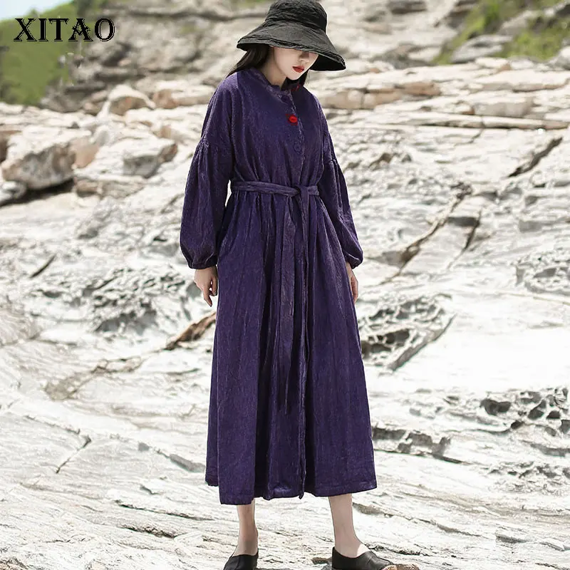 XITAO Vintage Bandage Dress Fashion Large Size Lantern Sleeve Dress 2021 Autumn New Casual Loose Women Single Breasted WMD3877
XITAO Vintage Bandage Dress Fashion Large Size Lantern Sleeve Dress 2021 Autumn New Casual Loose Women Single Breasted WMD3877