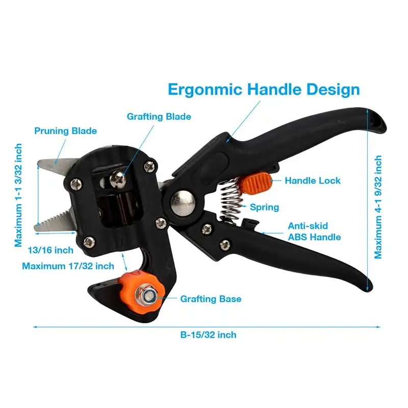 Garden Shears Pruner Grafting Set Kit Farming Fruit Tree Pruning Shears Scissor Vaccination Plant Fruit Tree Cutting Machine
Garden Shears Pruner Grafting Set Kit Farming Fruit Tree Pruning Shears Scissor Vaccination Plant Fruit Tree Cutting Machine