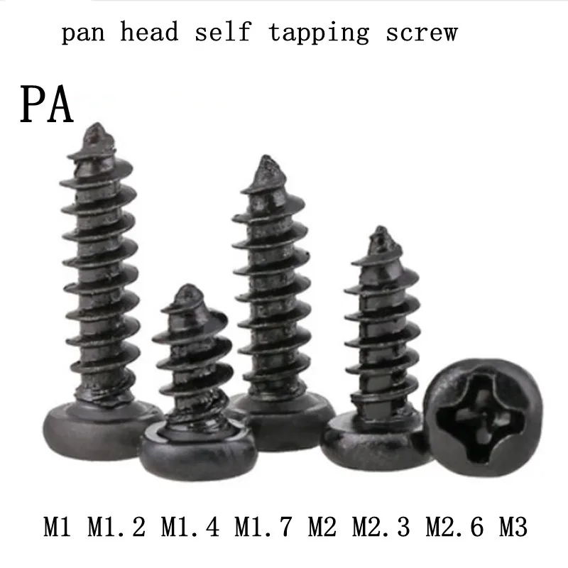 100pcs Black Mini Micro M1 M1.2 M1.4 M1.7 M2 M2.3 M2.6 M3 Phillips Cross Carbon Steel Pan Head Self-Tapping Electronic Screws
100pcs Black Mini Micro M1 M1.2 M1.4 M1.7 M2 M2.3 M2.6 M3 Phillips Cross Carbon Steel Pan Head Self-Tapping Electronic Screws