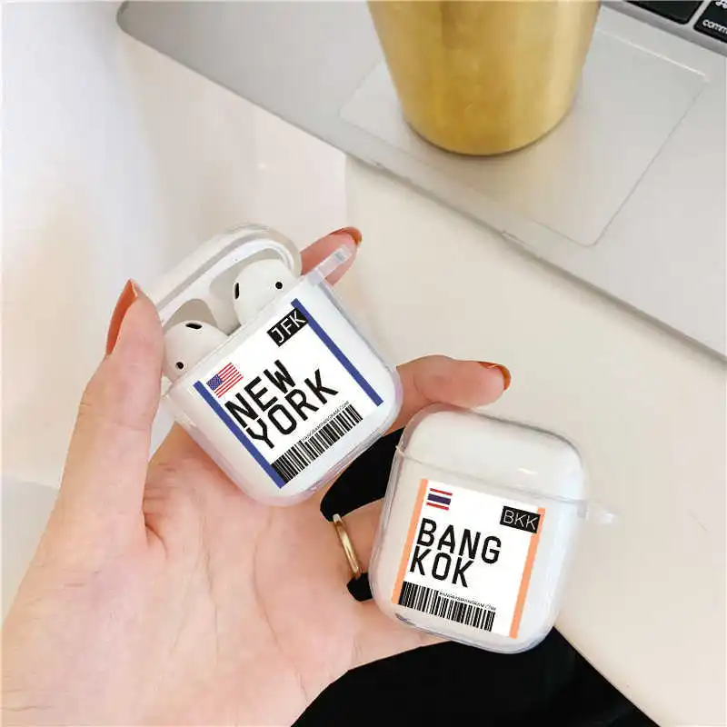 Чехол для наушников Airpods 2 1 Модный чехол из ТПУ с изображением туристических