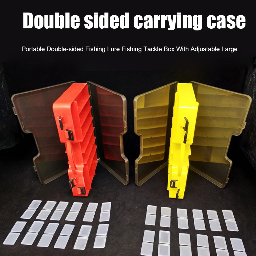 Fishing Tackle Box with Removable Dividers Double Sided Plastic Lure Bait Hook Storage Carrying Box Fishing Tools
Fishing Tackle Box with Removable Dividers Double Sided Plastic Lure Bait Hook Storage Carrying Box Fishing Tools