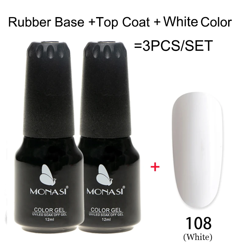 Healthy White Color Gel For French Thick Rubber Base Coat and No Wipe Top Coat For Nails MONASI 3PCS Manicure Set
Healthy White Color Gel For French Thick Rubber Base Coat and No Wipe Top Coat For Nails MONASI 3PCS Manicure Set