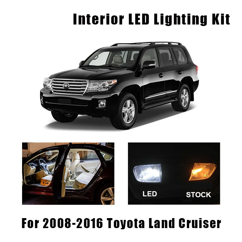 15 Bulbs White Canbus LED Interior Light Kit Fit For 2008-2013 2014 2015 2016 Toyota Land Cruiser Map Dome Cargo License Lamp
15 Bulbs White Canbus LED Interior Light Kit Fit For 2008-2013 2014 2015 2016 Toyota Land Cruiser Map Dome Cargo License Lamp