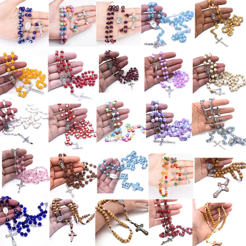 New 30 Styles Various Rosary BeadsCross Pendant Chain Men and Women Necklace Religious Jewelry Accessories Unisex Fashion
New 30 Styles Various Rosary BeadsCross Pendant Chain Men and Women Necklace Religious Jewelry Accessories Unisex Fashion