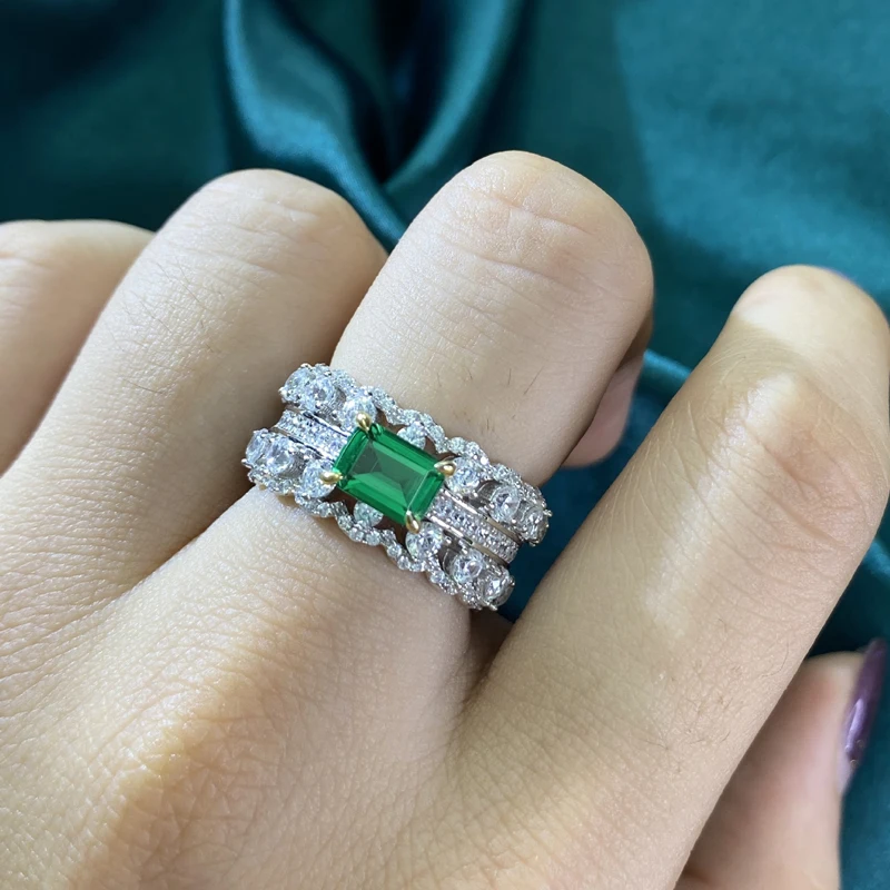 Lexie 100% 925 Sterling Silver Sparkling Full High Carbon Diamond Emerald Finger Rings For Women Wedding Party Fine Jewelry Gift
Lexie 100% 925 Sterling Silver Sparkling Full High Carbon Diamond Emerald Finger Rings For Women Wedding Party Fine Jewelry Gift