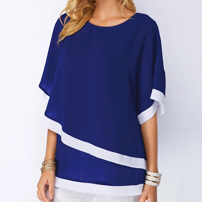Blouses For Women Plus Size 5XL Patchwork Double Layer Tops Casual Batwing Tunic 2021 Autumn Casual Chiffon Shirts
Blouses For Women Plus Size 5XL Patchwork Double Layer Tops Casual Batwing Tunic 2021 Autumn Casual Chiffon Shirts