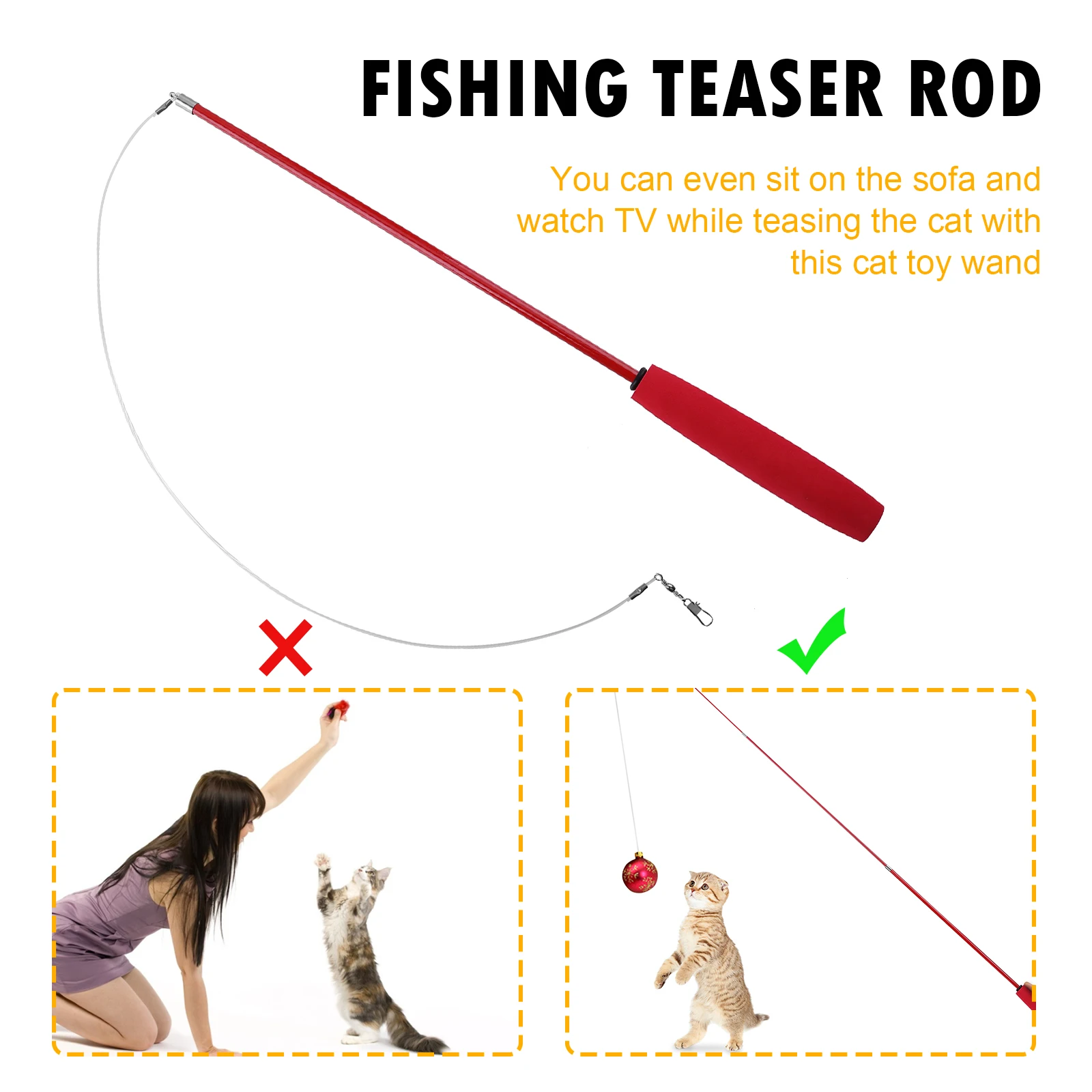 Kat Teaser Wands Intrekbare Hengel Wand Kat Teaser Stok Staaf Toy Grote Interactieve Teaser Stok Staaf Speelgoed Katten Supplies
Kat Teaser Wands Intrekbare Hengel Wand Kat Teaser Stok Staaf Toy Grote Interactieve Teaser Stok Staaf Speelgoed Katten Supplies