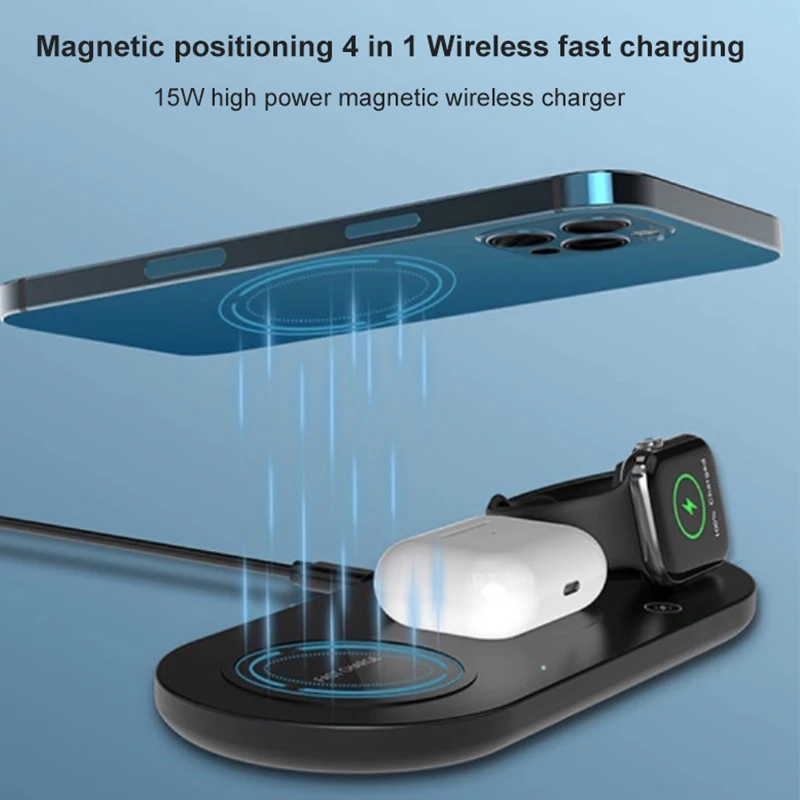 Universial 4 in1 Wireless Charger For IPhone Wireless Charging Station Dock Multiple Smart Safety Protections For Airpod Samsung
Universial 4 in1 Wireless Charger For IPhone Wireless Charging Station Dock Multiple Smart Safety Protections For Airpod Samsung