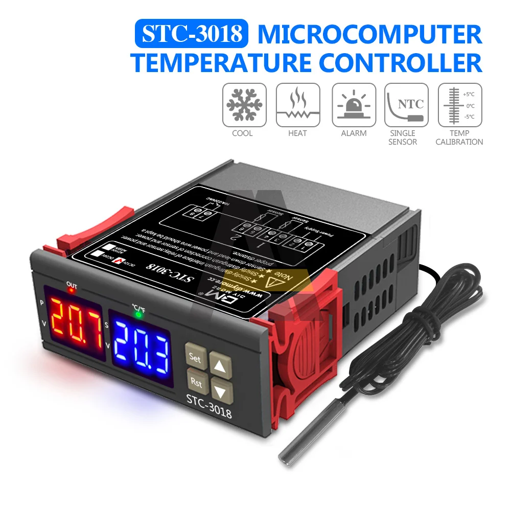 STC-3018 двойной цифровой Температура контроллер и гигрометром декоративные часы C/F термостат два реле Выход AC 110V 220V DC 12V 24V 10A
STC-3018 двойной цифровой Температура контроллер и гигрометром декоративные часы C/F термостат два реле Выход AC 110V 220V DC 12V 24V 10A