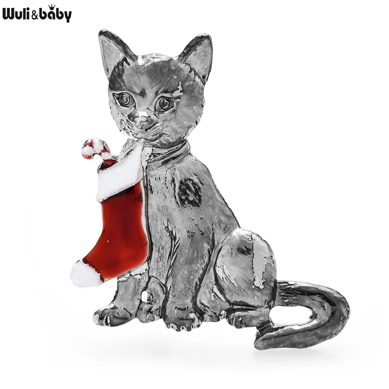 Wuli&baby Christmas Sock In Mouth Cat Brooches For Women Vintage Cat Pet Animal New Year Brooch Pin Gifts
Wuli&baby Christmas Sock In Mouth Cat Brooches For Women Vintage Cat Pet Animal New Year Brooch Pin Gifts