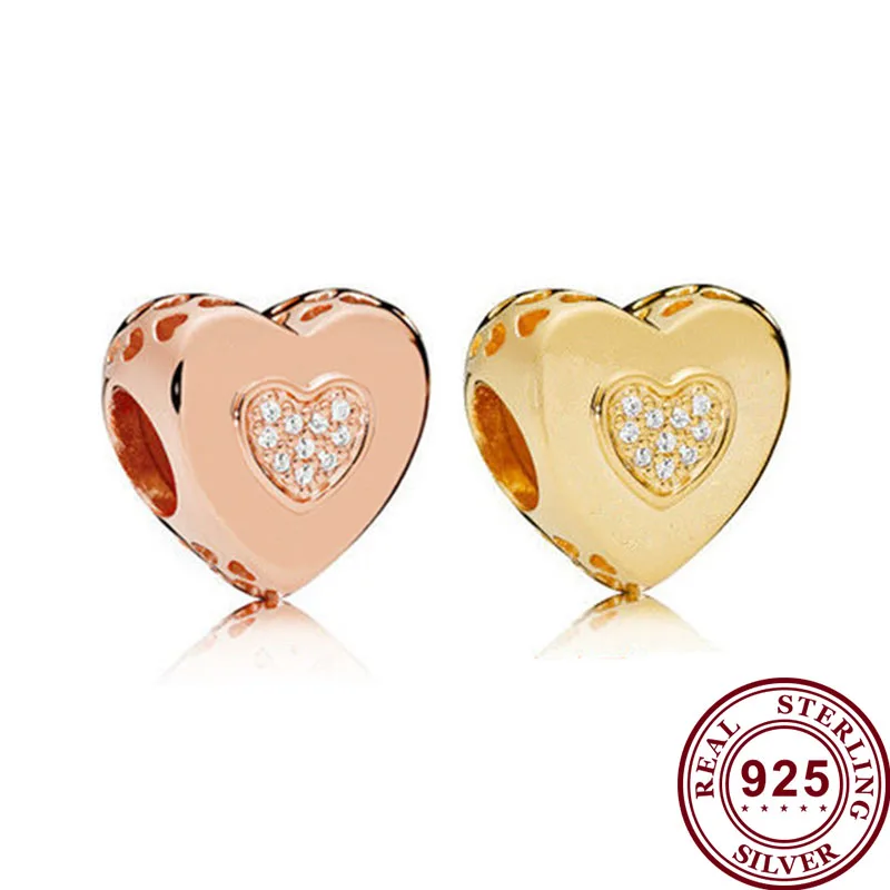 Original 925 Sterling Silver Bead Rose Gold Heart Shaped Hollow Beads Fit Pandora Women Bracelet & Necklace Diy Jewelry
Original 925 Sterling Silver Bead Rose Gold Heart Shaped Hollow Beads Fit Pandora Women Bracelet & Necklace Diy Jewelry