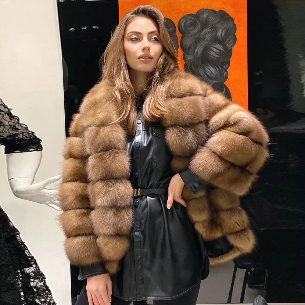 Women's Fox Fur Jacket Turn-down Collar Medium Length Woman Natural Fur Overcoats Luxury Female Genuine Fox Fur Coat Full Pelt
Women's Fox Fur Jacket Turn-down Collar Medium Length Woman Natural Fur Overcoats Luxury Female Genuine Fox Fur Coat Full Pelt
