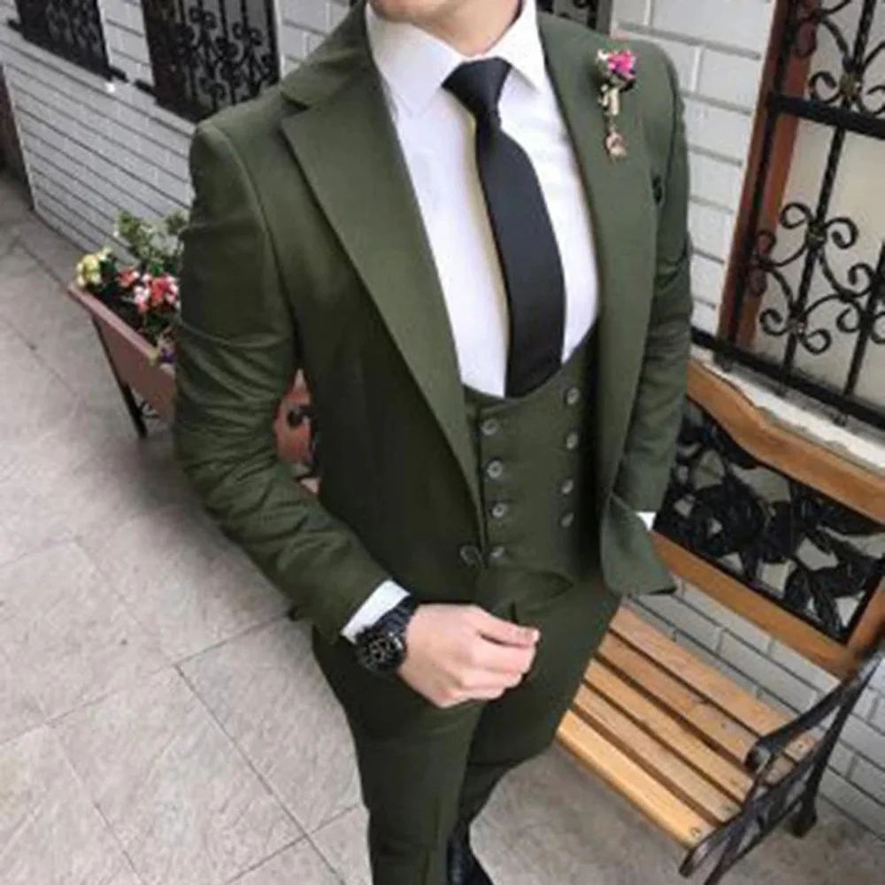 VEIAI Dark Green North Lapel Wedding Suit for Groom Costume Three Piece Jacket Double Breasted Waistcoat Pants Custom Blazer
VEIAI Dark Green North Lapel Wedding Suit for Groom Costume Three Piece Jacket Double Breasted Waistcoat Pants Custom Blazer
