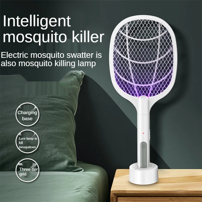 With UV Electric Mosquito Lamp Swatter Zapper USB Rechargeable 3000V Three-layer Protection LED Purple Light Fly Killer
With UV Electric Mosquito Lamp Swatter Zapper USB Rechargeable 3000V Three-layer Protection LED Purple Light Fly Killer