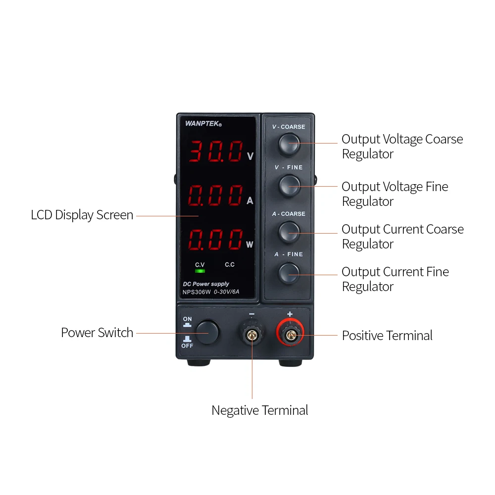 WANPTEK NPS306W 0-30V 0-6A Switching Powers Supplys High Precise AC 115V/230V 50/60Hz Voltage & Current Regulated Dual Output
WANPTEK NPS306W 0-30V 0-6A Switching Powers Supplys High Precise AC 115V/230V 50/60Hz Voltage & Current Regulated Dual Output
