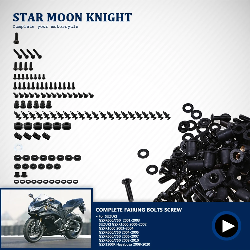 Motorcycle Complete Fairing Bolts Screw For SUZUKI GSXR600 GSX-R 600 GSX-R 750 GSXR1000R Hayabusa GSX-R 1000 2001 - 2020
Motorcycle Complete Fairing Bolts Screw For SUZUKI GSXR600 GSX-R 600 GSX-R 750 GSXR1000R Hayabusa GSX-R 1000 2001 - 2020